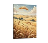 ZLXZPL Peinture murale Europe Poster sur toile - Paysage - Champ de blé - Guérison fraîche - Toile décorative - 20 x 30 cm - Style cadre