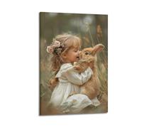 ZLXZPL Peinture murale Europe sur toile - Poster - Figurine - Lapin Companion Forest - Style chaleureux - Décoration photo 40 x 60 cm - Style cadre