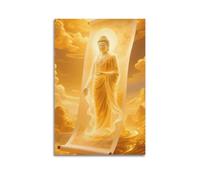 ZLXZPL Peinture murale sur toile - Poster religieux - Bouddha doré sur rouleau - Peinture d'art divine sans cadre - 40 x 60 cm