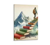 ZLXZPL Peinture murale sur toile pour bureau, affiche inspirante d'escalade, livre d'escalade, poursuite de la croissance, passion, guérison, art décoratif, 50 x 75 cm, style cadre