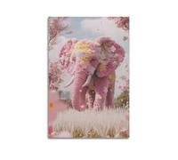 ZLXZPL Peinture murale sur toile pour bureau - Poster d'art - Fleur éléphant - Guérison de rêve - 30 x 45 cm - Style sans cadre