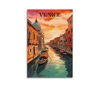 ZLXZPL Peinture murale sur toile pour bureau - Poster de paysage - Canal de Venise - Décoration romantique - 40 x 60 cm - Style sans cadre