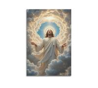 ZLXZPL Peinture murale sur toile pour bureau - Poster religieux - Poster Jésus Nuage Dôme Lumière Sainte Anneau Surréaliste Décoration 20 x 30 cm - Style sans cadre