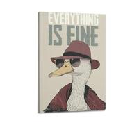 ZLXZPL Tableau mural sur toile - Poster humoristique - Canard cool portant un chapeau et des lunettes de soleil - Art décoratif - 30 x 45 cm - Style cadre