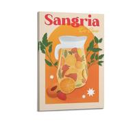 ZLXZPL Tableau mural sur toile pour bureau, affiche de nourriture, sangria, décoration de style estival 20 x 30 cm, style cadre