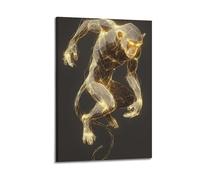 ZLXZPL Tableau mural sur toile pour bureau - Poster fantaisie singe doré - Comme une créature - Image brillante - Montrez un charme éblouissant - Peinture décorative - 50 x 75 cm - Style cadre