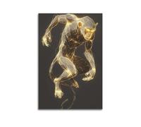 ZLXZPL Tableau mural sur toile pour bureau - Poster fantaisie - Singe doré - Comme une créature - Image brillante - Montrez un charme éblouissant - Peinture décorative - 20 x 30 cm - Style sans cadre