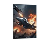 ZLXZPL Tableau mural sur toile pour bureau - Poster militaire avec jets de combat en bataille - 20 x 30 cm - Style cadre
