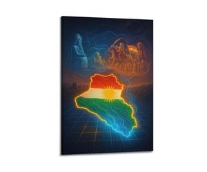 ZLXZPL Toile murale avec impression sur toile de style rétro - Histoire du Kurdistan - Décoration murale moderne pour salon - 30 x 45 cm - Cadre