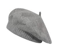 ZLYC Béret basque, classique Français, unicolore, chaud, pour femme, Gris Rhombique, taille unique