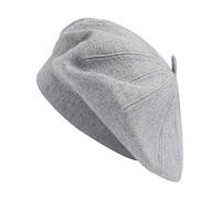 ZLYC Béret basque, classique Français, unicolore, chaud, pour femme, gris, taille unique