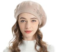 ZLYC Béret réversible en Cachemire pour Femme | Doux et confortable, esthétique parisienne vintage chic, blazer de bureau, style quotidien, café voyage, séance photo