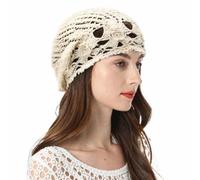 ZLYC Bonnet d'été en Tricot Fait à la Main pour Femme