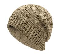 ZLYC Bonnet Souple crocheté en Coton pour Femme, Fait à la Main, pour l’été, Kaki, Taille Unique