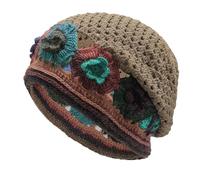 ZLYC Bonnet Souple crocheté en Coton pour Femme, Fait à la Main, pour l’été, Taille Unique