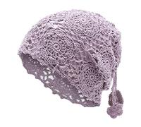 ZLYC Bonnet Souple crocheté en Coton pour Femme, Fait à la Main, pour l’été, Taille Unique