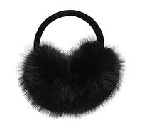 ZLYC Cache-oreilles réglable en fausse fourrure pour femmes/filles, pour l’hiver, L Noir, taille unique