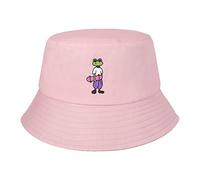 ZLYC Chapeau bob d'été pour femme - Pour voyage, plage, soleil, Grenouille rose, Taille unique
