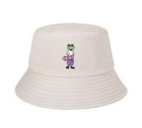 ZLYC Chapeau bob imprimé tendance pour homme et femme - Pliable - Pour l'été, les voyages, la plage, Grenouille beige, taille unique