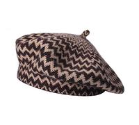 ZLYC Classic Béret, Marron rayé, Taille Unique Femme