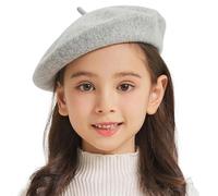 ZLYC Classique Béret Laine pour Filles Garçons Moderne Artiste Français | Béret pour enfants de 3 à 7 ans, parfait pour l'automne et l'hiver, les excursions quotidiennes et les séances photo