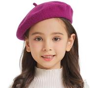 ZLYC Classique Béret Laine pour Filles Garçons Moderne Artiste Français | Béret pour enfants de 3 à 7 ans, parfait pour l'automne et l'hiver, les excursions quotidiennes et les séances photo