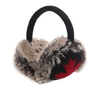 ZLYC Hiver Cache Fausse fourrure Cache-oreilles pour Femmes(Feuille D'érable Noir)