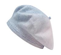 ZLYC Hiver Femmes Classique Francais Chapeau de Béret Couche Double(Dégradé de Couleur Bleu.),Taille Unique