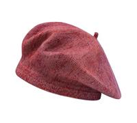 ZLYC Hiver Femmes Classique Francais Chapeau de Béret Couche Double(Dégradé de Couleur Framboise),Taille Unique