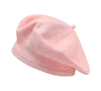 ZLYC Hiver Femmes Classique Francais Chapeau de Béret Couche Double(Dégradé de Couleur Rose.),Taille Unique