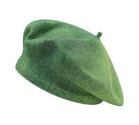 ZLYC Hiver Femmes Classique Francais Chapeau de Béret Couche Double(Dégradé de Couleur Verte avec dégradé de Couleur),Taille Unique
