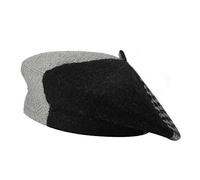 ZLYC Hiver Femmes Classique Francais Chapeau de Béret Couche Double(Piedde-Poule Noir)