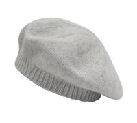ZLYC Hiver Femmes Classique Francais Chapeau de Béret Couche Double(Uni Gris.),Taille Unique
