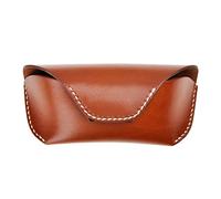 ZLYC Sac Unisexe faite à la main en cuir collection étui à lunettes rigide Étui rigide pour lunettes de soleil en Cuir de Collection Fait main (Marron D)