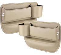 ZLYFCL 2 Pièces Organisateur Siège D'auto pour Citroen C4 Grand Picasso 2013 2014 2015 2016 2017 2018, Cuir Stockage D'écart de Siège de Voiture Accessoire Interieur,Beige