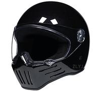 ZLYJ Casque Intégral Vintage Moto Moto Scooter Rétro Classique Crash Course Rallye Tourisme Casque Approuvé ECE J,Medium