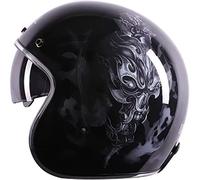 ZLYJ Casque Ouvert Rétro Moto Adulte Croiseur Léger Vespa Scooter A,Large Approuvé ECE