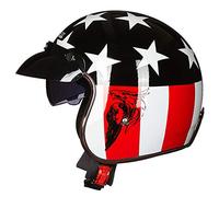 ZLYJ Demi Casque Moto Retro Open Face Casque de Pilote Demi-Casque Harley pour Cyclomoteur Semi-Couvert pour Hommes et Femmes Quatre Saisons,ECE Homologué C,L