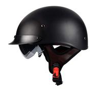 ZLYJ Retro Casques Moto, ECE Homologué Demi-Casque Jet, Harley Casque Face Ouverte, Vintage Casque Mobylette Bols avec Visière, pour Scooter Chopper Cruiser Racing Mofa Pilote Vespa