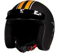 ZLYJ Rétro Face Ouverte Casques Jet, Vintage Demi-Casque Moto, Harley Casque, Casque Mobylette Bols avec Visière, pour Scooter Chopper Cruiser Racing Mofa Pilote Vespa, ECE Homologué A,L