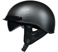ZLYJ Rétro Moto Demi-Casques Cerveau-Cap en Fibre De Carbone Approbation ECE Demi-Coque Jet Casque Scooter Casque Visière Intégrée Cruiser Chopper Biker Cyclomoteur B,Medium