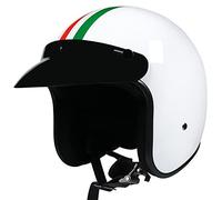 ZLYJ Vintage Moto Open Face Casque Scooter Cyclomoteur Jet Casque Chopper Rétro Vespa Vintage Pilote Biker Casque avec Visière Approbation ECE 22.05 D,M(55-56cm)