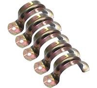 ZLYY Collier de serrage pour tuyau de 3,8 cm, deux trous, galvanisé, collier de serrage en U, clip de tube en U, sécurise le conduit (25 pièces, 3,8 cm, ton laiton, 50 mm)