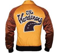 ZM ATTIRE Ken Wahl The Wanderers Veste en satin pour homme, Orange - Satin, M