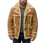 ZM ATTIRE Manteau d'hiver pour homme, trench en daim marron, Manteau marron - imitation daim, XXL