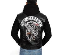 ZM ATTIRE Veste en cuir, gilet et sweat à capuche de cosplay homme Son of Anarchy Biker Club California, XS
