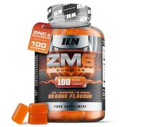 ZM6 Zinc Magnesium Gummies - 100 gummies véganes goût orange - Complément zinc et magnésium citrate pour hommes et femmes