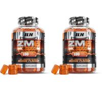 ZM6 Zinc Magnesium Gummies - 100 gummies véganes goût orange - Complément zinc et magnésium citrate pour hommes et femmes (Lot de 2)