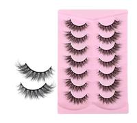 ZMaglorian 7 paires de Faux cils 5D Oeil de Chat, Volume moelleux Curly Cat-Eye Cils artificiels Look Naturel, Réutilisables Faux cils de maquillage faits main