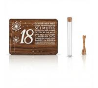 ZMaglorian Cadeau pour le 18e anniversaire, Cadeau d’argent créatif, Carte d’anniversaire en bois avec enveloppe et tube à essai, Pour filles et garçons, Souvenir du passage à l’âge adulte, Idéale